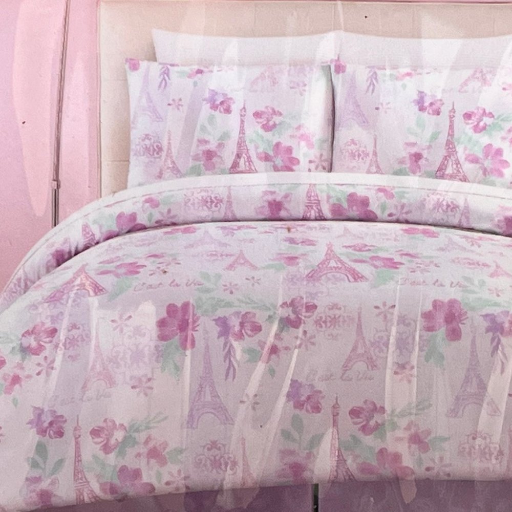 2-PC Hillcrest Kids Paris Eiffel Tower TWIN Size Comforter Set (includes sham)